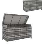 Outsunny 627 L Rattan Storage Box - Dark Grey