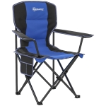 Outsunny Scaun de camping pliabil cu buzunar și suport pentru pahare, cu geantă de transport, albastru