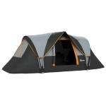 Outsunny Tenda de Campismo para 4-5 Pessoas Impermeável + Anti UV com Bolsa de Transporte e Gancho para Luz 455x230x180cm Cinza e Preto