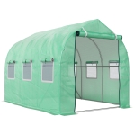 Outsunny Estufa tipo Túnel 3x2x2 m Estufa de Exterior com 6 Janelas de Malha e Porta Estufa de Cultivos para Pátio Jardim Verde