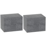 HOMCOM Set de 2 Noptiere Suspendate cu 2 Sertare, 40x29x30 cm, Gri