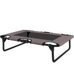 PawHut Opvouwbaar Verhoogd Hondenbed, Outdoor Hondenligstoel met Netontwerp Koffie Oxford 75 x 51 x 18 cm