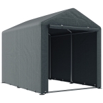 Outsunny Carpa para Herramientas Bicicletas y Motos 1,6x2,2x1,7 m con 2 Habitaciones Puerta con Cremallera Impermeable Gris