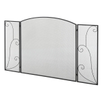 HOMCOM Pare-feu pour cheminée ou poêle design élégant Pare-étincelles 3 Volets Pliables dim. 132,5L x 76,5H cm Acier métal Noir