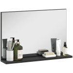 kleankin Specchio Bagno da Parete con Mensola Design Moderno e Multiuso, 60x12x40 cm, Nero