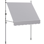 Outsunny Toldo Manual Retráctil 200x120x210-310 cm para Balcón y Terraza con Altura Ajustable con Manivela Gris