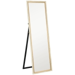 HOMCOM 162.6 cm Two-Tone Full Length Mirror - White/Oak-Tone