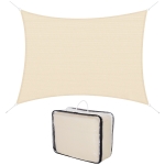 Outsunny Voile d'ombrage rectangulaire 4x6m toile ombrage extérieur protection anti-UV 185g/m² HDPE, pour jardin terrasse extérieur patio piscine balcon, crème