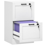 HOMCOM 2-Drawer Filing Cabinet with Lock - White
