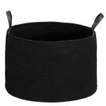 HOMCOM Coș pentru rufe de 88L portabil și pliabil cu mânere din bumbac natural, Ø56x35.5 cm, negru