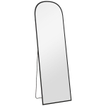 HOMCOM Miroir sur pied rectangulaire arrondi cadre en aluminium avec support pour entrée chambre dressing 50 x 161,5 cm noir