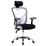 Vinsetto Silla de Escritorio Giratoria Silla de Oficina con Altura Ajustable Respaldo Reclinable Reposacabezas Regulable y Soporte Lumbar Tapizado en Malla Transpirable Blanco