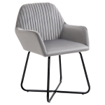 HOMCOM Sillón de Salón Tapizado en Terciopelo con Asiento Acolchado Base Metálica Cruzada Gris