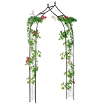 Outsunny Steel Frame Backyard Metal Pergola for Plants & Trellis Garden Arch Black