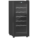 HOMCOM Cave de Vinho 18 Garrafas com Luz LED Ecrã Tátil Digital Controlo de Temperatura Porta de Vidro e 5 Prateleiras Preto
