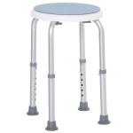 HOMCOM 360° Swivel Shower Chair, Height Adjustable Aluminium Shower Stool with Non-Slip Feet for Disabled, Elderly, Light Blue