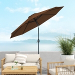 Outsunny Umbrela de Gradina Inclinabila 3x2.45m in Poliester Impermeabil, Cafea