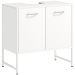 HOMCOM Bathroom Vanity Unit, Under Sink Storage Cabinet with Soft-Close Doors for Basin without or with Pedestal, White