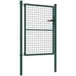 Outsunny Portillon de jardin en acier 97 x 175 cm portail de jardin avec serrure, clés et poignée, vert
