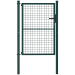 Outsunny Portillon de jardin en acier 97 x 175 cm portail de jardin avec serrure, clés et poignée, vert
