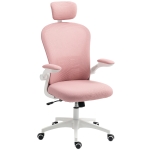 Vinsetto Multi-Adjustable Office Chair, with Lumbar Support, Headrest and Mesh Back - Pink