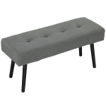 HOMCOM Ławka z pokryciem sztruksowym, ławka do łóżka z metalowymi nogami, ławka na buty 100 x 36 x 45 cm Szara