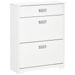 HOMCOM Tipping Shoe Cabinet Hall Organizer with Flip Drawers for Entry Porch 16 Pairs