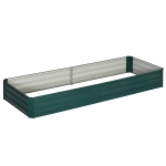 Outsunny Caixa de Plantio de Aço Galvanizado para Cultivar Plantas Flores Ervas com Fundo Aberto 180x90x30 cm / 241x90,5x30 cm Verde