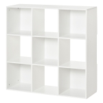 HOMCOM Weißes Regal für Zuhause und Büro, Modernes Regal mit 9 Fächern aus Holz, 91.5 x 29.5 x 91.5 cm
