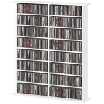 HOMCOM CD und DVD Aufbewahrung mit 16 Fächern und 12 verstellbaren Regalen, max. Kapazität 720 CD/396 DVD und Blu-ray, weiß