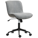 HOMCOM Chaise de bureau pivotante sans accoudoirs, hauteur et inclinaison réglables, capacité 120 kg, gris foncé