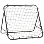 HOMCOM Filet de rebond en métal angle réglable 20 cordes élastiques pour entraînement de football, tennis 96 x 80 x 96 cm, noir