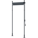 Outsunny Store manuel rétractable sur pied longueur réglable manivelle installation sans perçage métal alu. polyester gris foncé