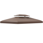Outsunny Toit de Rechange pour Tonnelle Marron  3 x 4 m