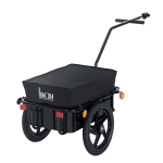 HOMCOM Remolque de Bicicleta 40 kg de Tela Oxford con Reflectores y Estructura de Acero 144x59x80 cm Negro