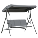 Outsunny Dondolo 3 Posti da Giardino Esterno Terrazzo in Poliestere Grigio