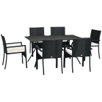 Outsunny Set de 7 Piese din Ratan pentru Luat Masa, Set de Mese