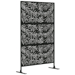 Outsunny Paravan Exterior cu 2 Picioare din Oțel, pentru Exterior și Grădină, 122x45x198 cm, Negru