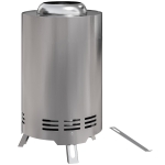 Outsunny Smokeless Fire Pit, 16 x 16 cm Stainless Steel Portable Wood Burning Firepit with Poker, Wood or Pellet Fuelled Tabletop Fire Pit for Garden Camping Bonfire Party, Silver Tone