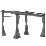 Outsunny Pergola, inklusive Befestigungsmaterial, ausziehbares Dach, 2.,97 m x 2,95 m x 2,3 m, Dunkelgrau