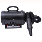 PawHut Secador de Pelo para Perros 2800W Secador para Mascotas con Temperatura y Velocidad del Viento Ajustable 3 Boquillas Tubo Flexible 2,1 m y Asa Portátil 40x16x20 cm Negro