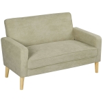 HOMCOM Two-Seater Velvet-Feel Sofa - Beige