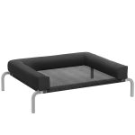 PawHut Lit surélevé pour chien rafraichissant, lit de camp pour chiens intérieur extérieur portable, 90 x 65 x 30 cm, noir