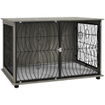 Dog Crate Furniture End Table w/ Plush Washable Cushion, Lockable Door, for Extra Large Dogs