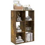 HOMCOM Libreria a Cubi con 6 Ripiani Portaoggetti in Legno dal Design Rustico, 61.5x29.5x91.5 cm, Marrone