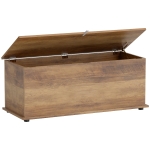 HOMCOM Cassapanca con Coperchio Ribaltabile e Chiusure di Sicurezza, 100 x 40 x 40 cm, Marrone