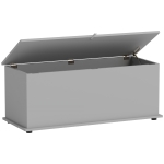 HOMCOM Baule Contenitore, Panca Contenitore con Coperchio Ribaltabile e Cerniere di Sicurezza, 100 x 40 x 40 cm, Grigio