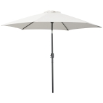 Outsunny Knickschirm Sonnenschirm Gartenschirm Marktschirm mit Handkurbel Alu 180/㎡ Polyester Beige ∅2,6 x 2,35 m