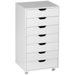 Vinsetto Caisson de bureau à roulette meuble rangement bureau avec 7 tiroirs organisateur pour documents, format A4 ou lettres