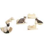 PawHut Juego de Escalada para Gatos de Pared Estantes para Gatos 4 Piezas Hamaca Nido Plataformas para Saltar Beige